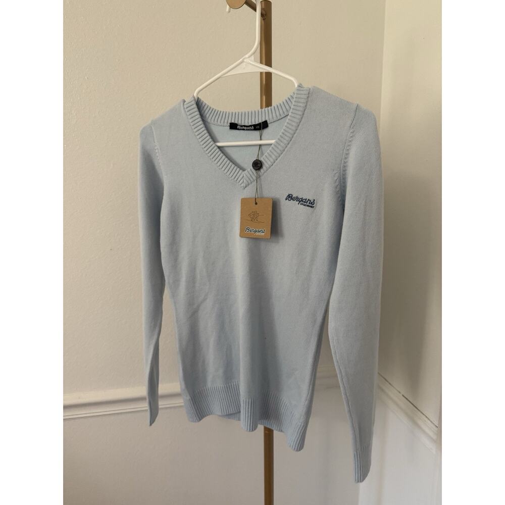 BERGANS‎ OF NORWAY Women Arna Lady Genser Sweater 5453 Blue New With Tags XS